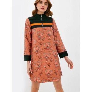 Scotch Soda Maison Scotch Women's Floral Print Zip‎ Neck Dress XS